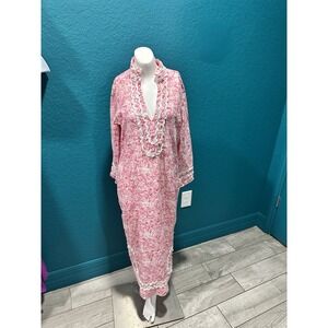 Sail To Sable Pink Floral Midi Tunic Dress S